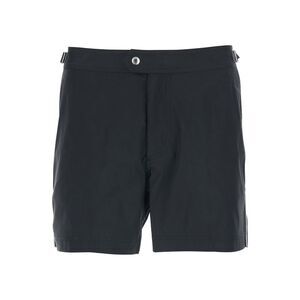 Tom Ford Men Black Swim Shorts With Side Strap Details In Tech Fabric Man